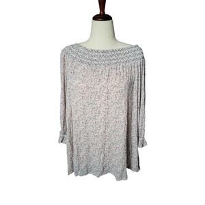 Eliane Rose delicate floral‎ Blouse off shoulder Top  plus size 3XL